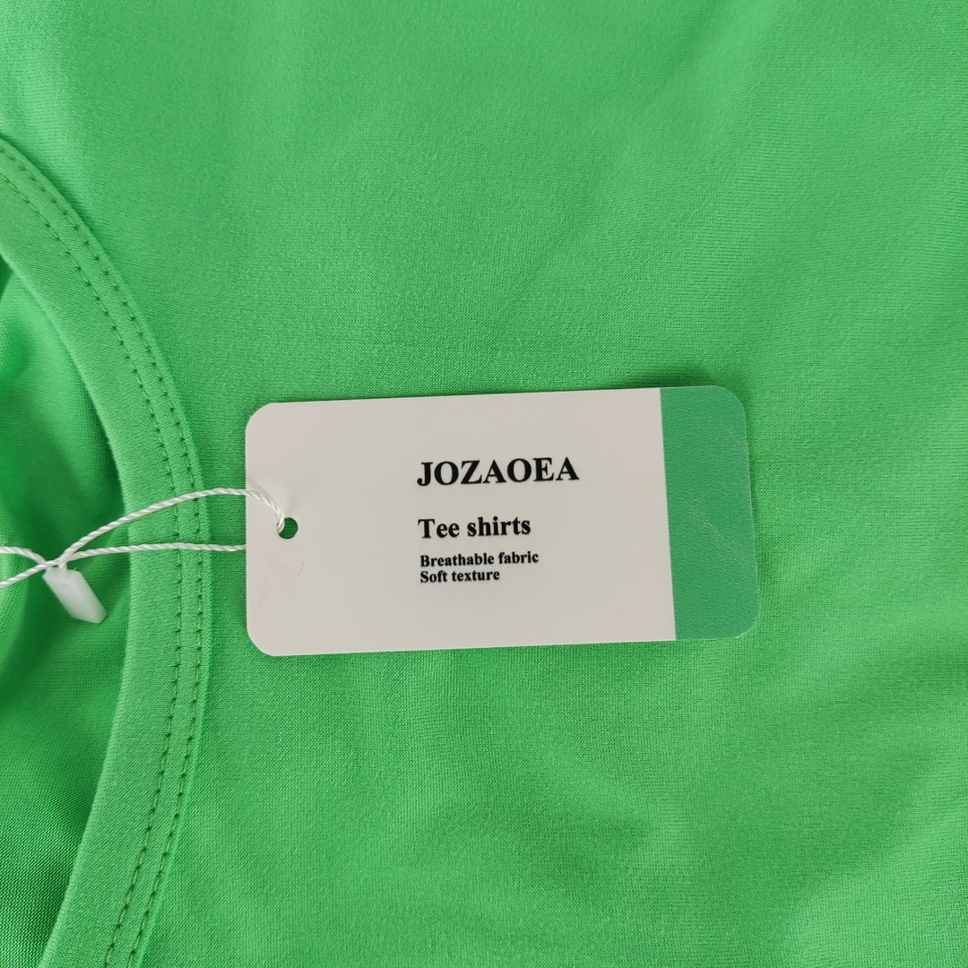 JOZAOEA Green Cotton T-shirt, Medium - Comfortable and Breathable