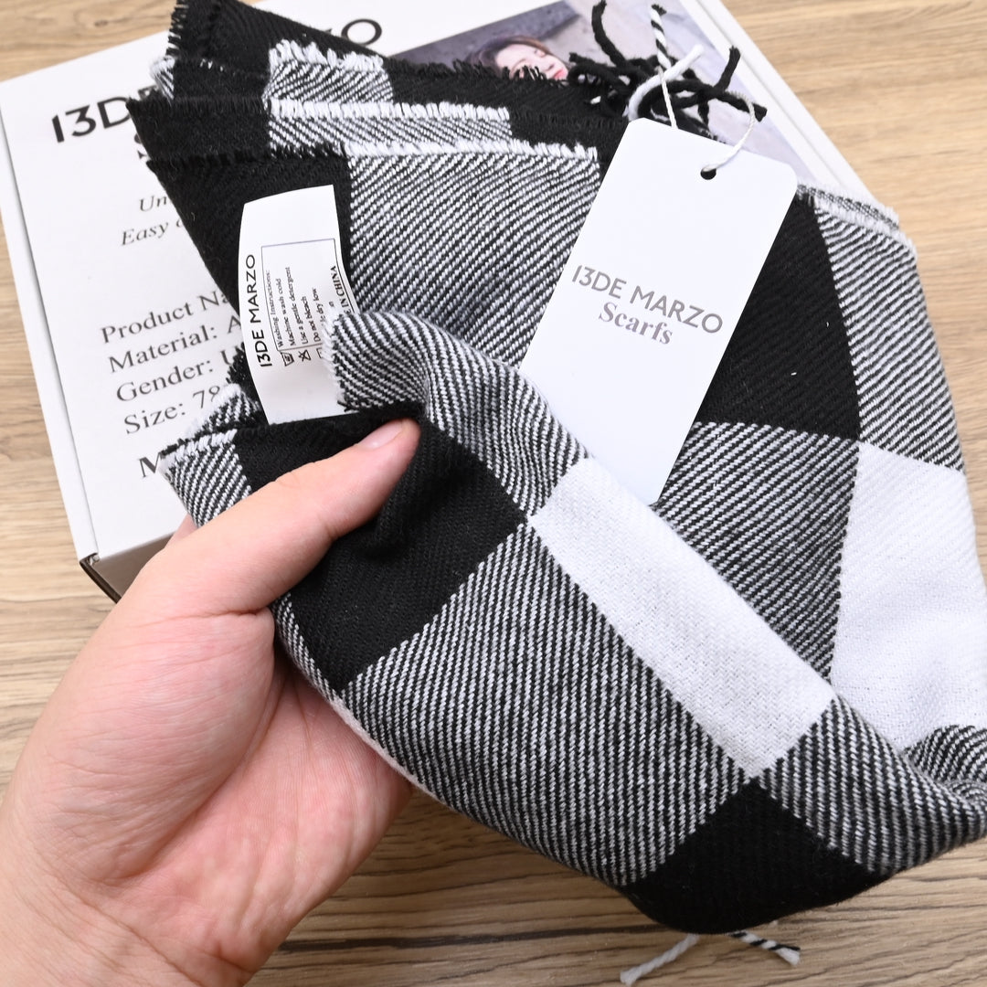 13DE MARZO Premium Winter Scarfs Soft Acrylic Knit Lightweight Unisex Design for Daily Wear and Cold Weather Protection