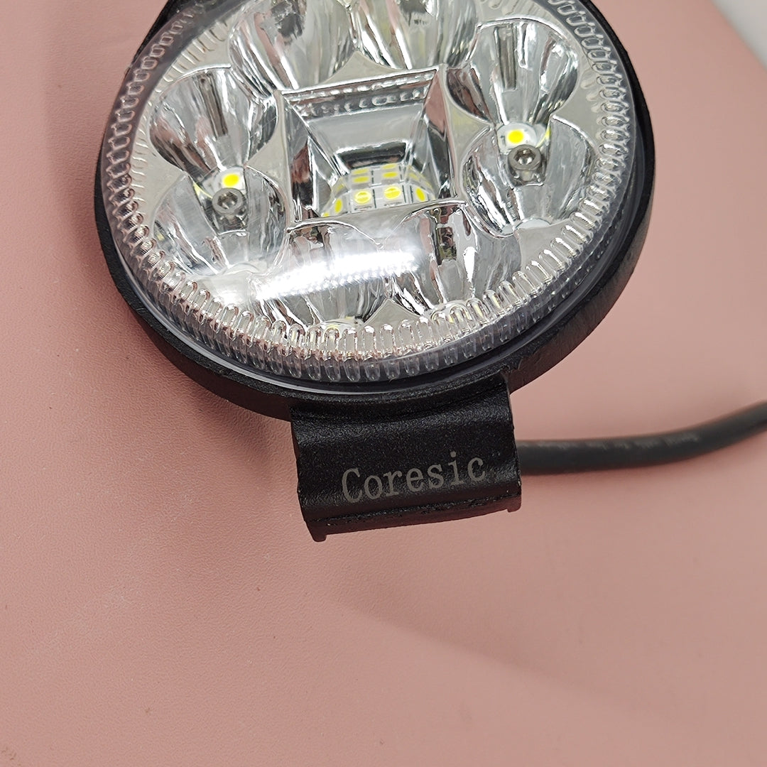 Coresic Vehicle Lighting Device Wide View Floodlight 12-80V White Light, Black, 4.5*4.5 inches Aluminum Alloy