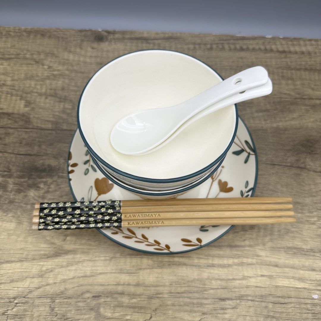 KAWASIMAYA Ceramic Dinner Plates Microwave & Dishwasher Safe Porcelain Dinnerware Set White Serving Plates