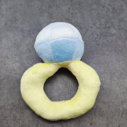 OURGLORY Plush Diamond Ring Toy For Decoration and Fun - PP Cotton Stuffed, Blue and Yellow