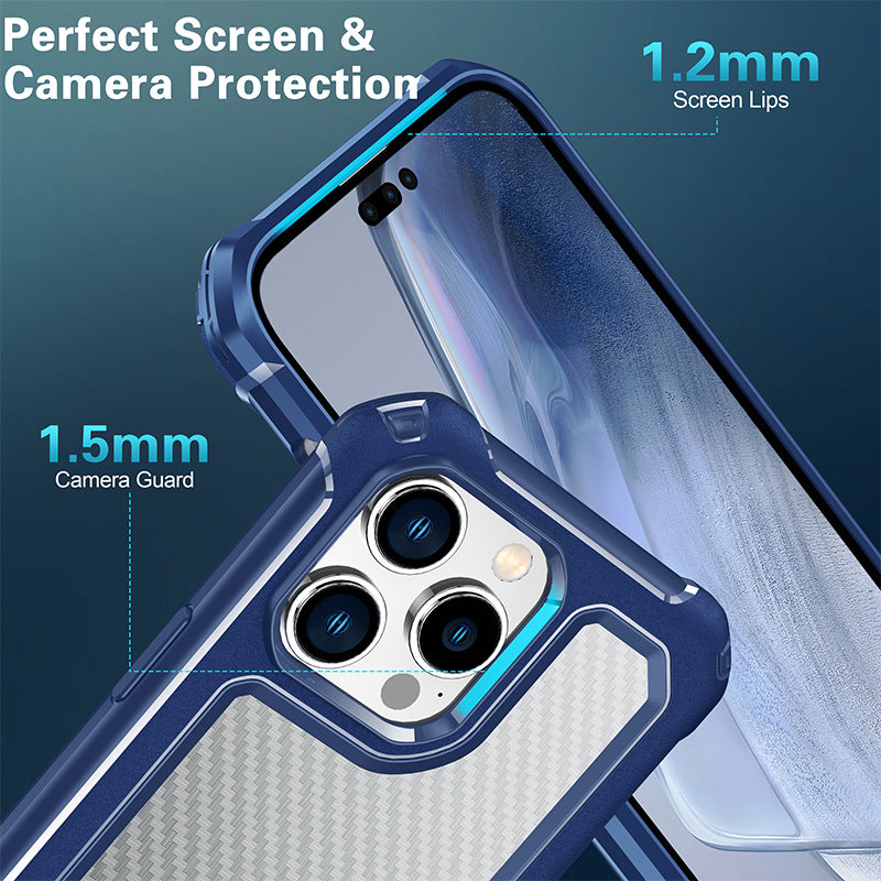 Armor Case - Compatible with iPhone 15/Samsung Series 3D Fiber Textured Anti-Drop Hard Case