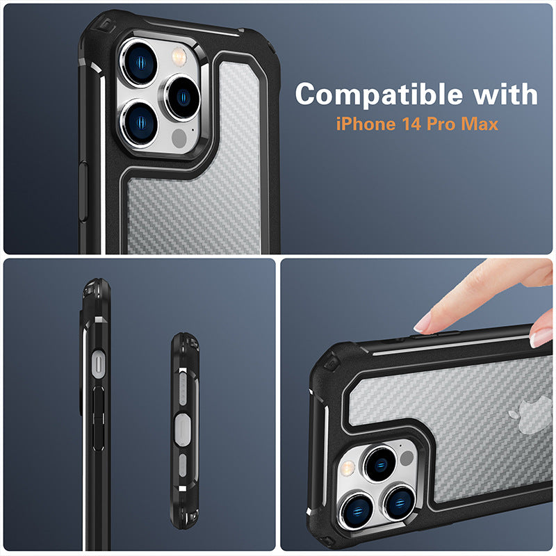 Armor Case - Compatible with iPhone 15/Samsung Series 3D Fiber Textured Anti-Drop Hard Case