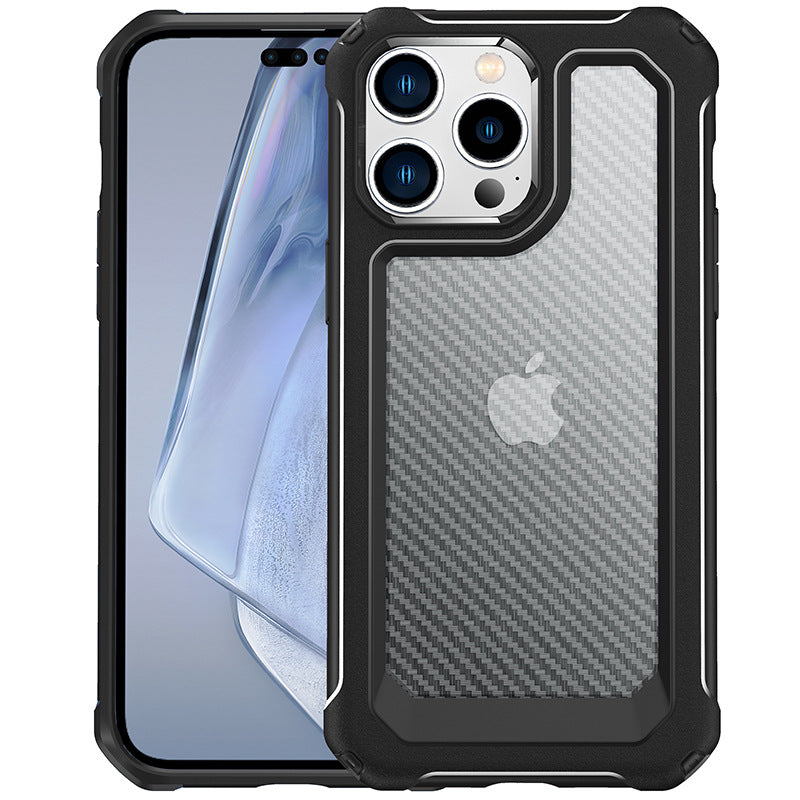 Armor Case - Compatible with iPhone 15/Samsung Series 3D Fiber Textured Anti-Drop Hard Case