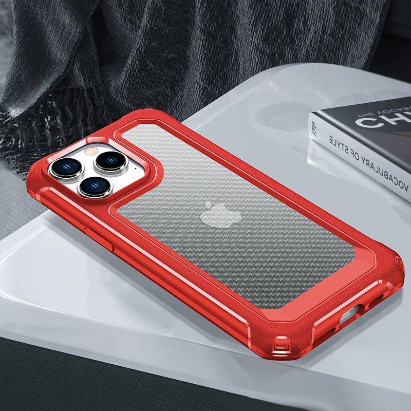 Armor Case - Compatible with iPhone 15/Samsung Series 3D Fiber Textured Anti-Drop Hard Case