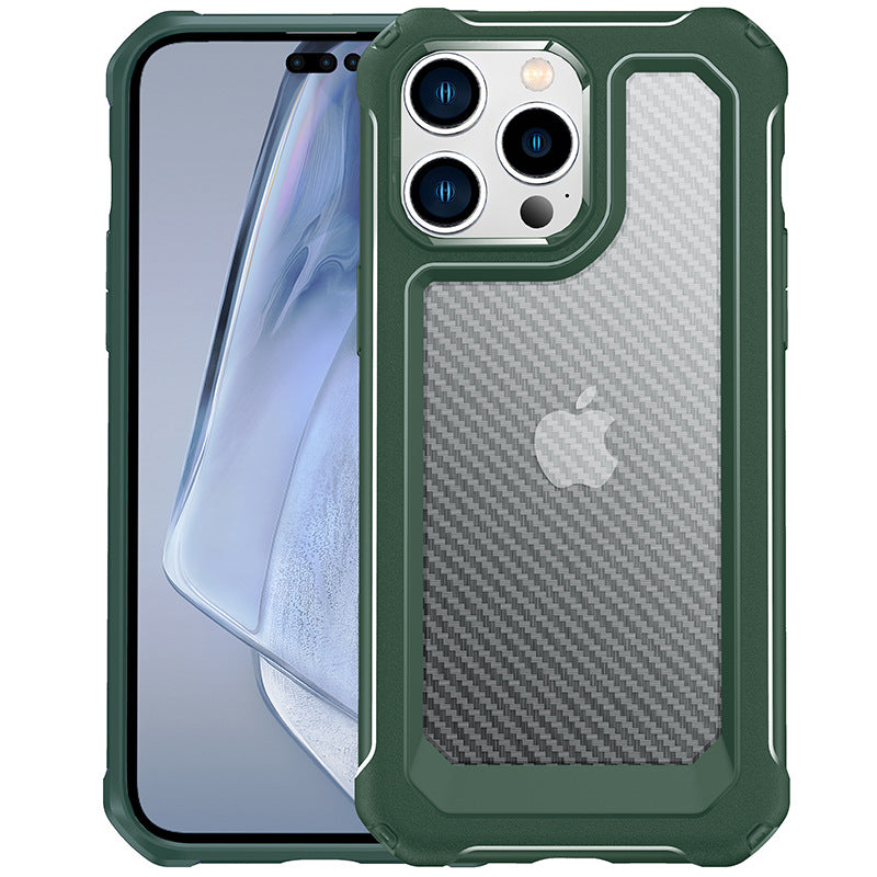 Armor Case - Compatible with iPhone 15/Samsung Series 3D Fiber Textured Anti-Drop Hard Case