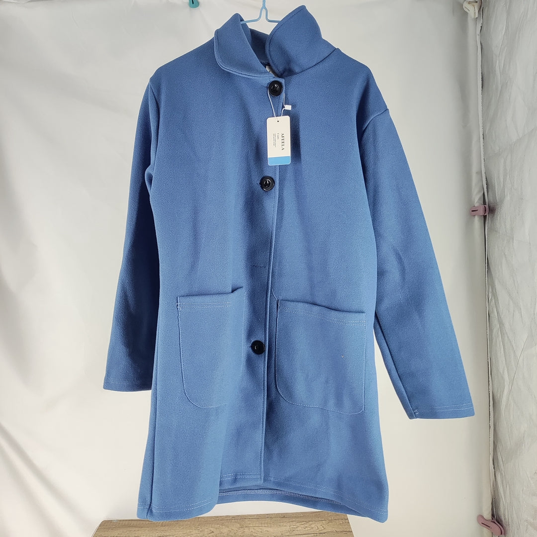 AFEELA Mid-Length Coats for Women - Soft and Warm Winter Coat, Blue