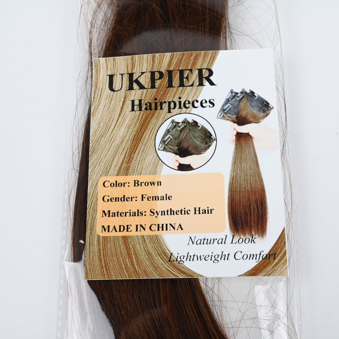 UKPIER Long Curly Synthetic Hair Wig for Women | Natural Looking Curly Fiber Hair Replacement | Multiple Colors & Styles