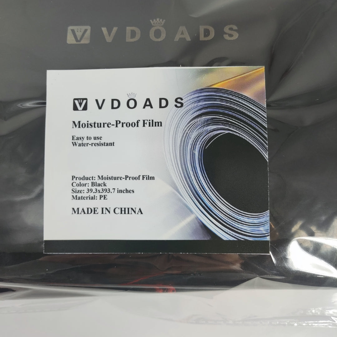 VDOADS Premium Black Moisture-Proof PE Plastic Film for Construction - Heavy-Duty Protection