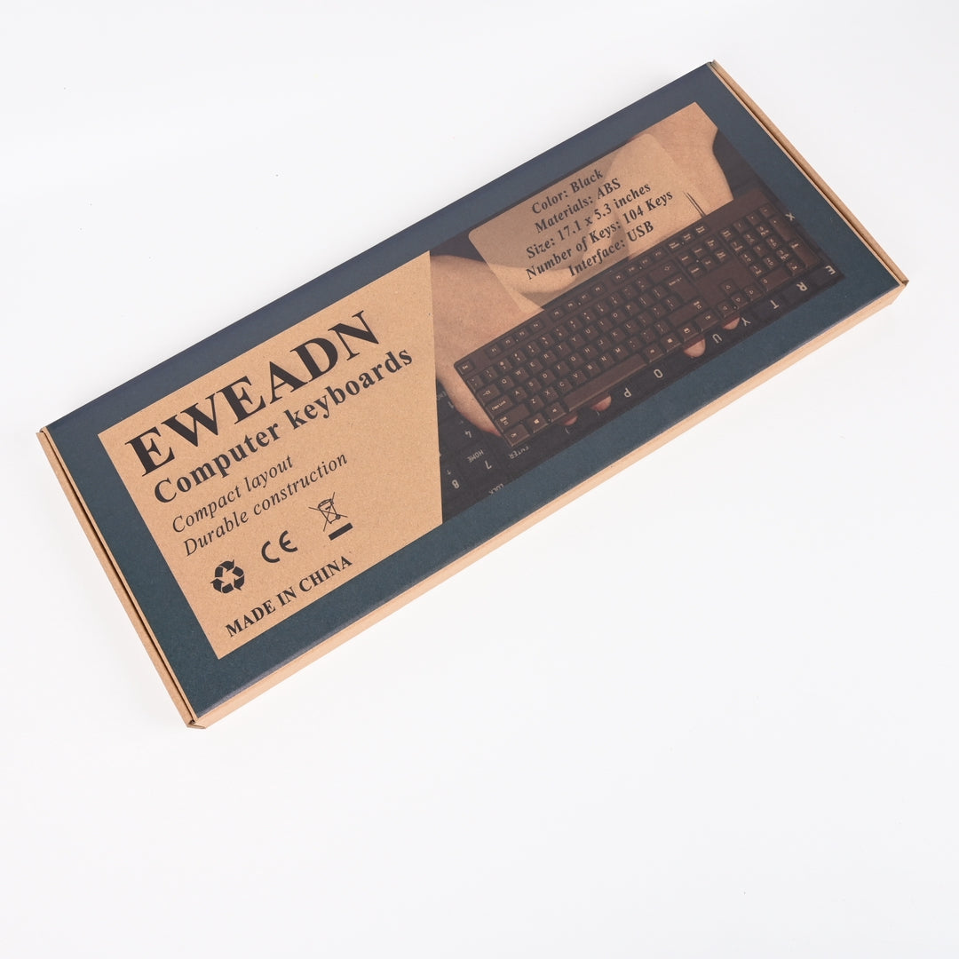 EWEADN Quiet Office Computer Keyboards with Plug-and-Play Design