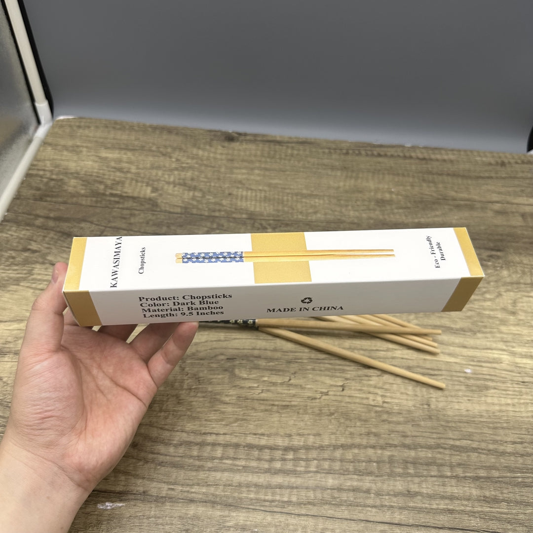 KAWASIMAYA Chopsticks Set Dining Utensils: 3 Pair of Elegant Blue Chopsticks for Stylish and Comfortable Dining
