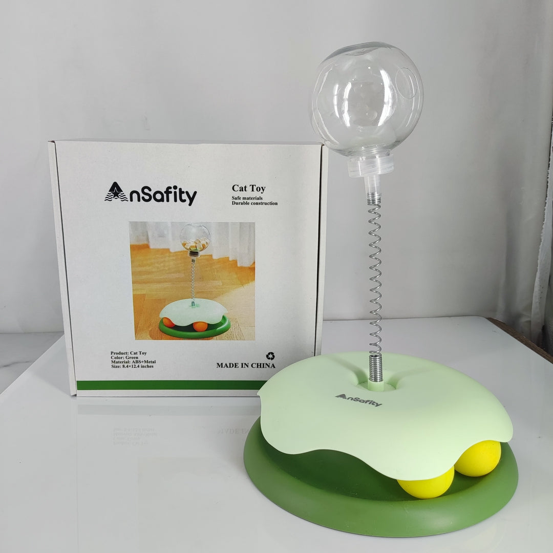 Ansafity Automatic Interactive Cat Wand Toy Electronic Rotating Feather Teaser Pet Entertainment