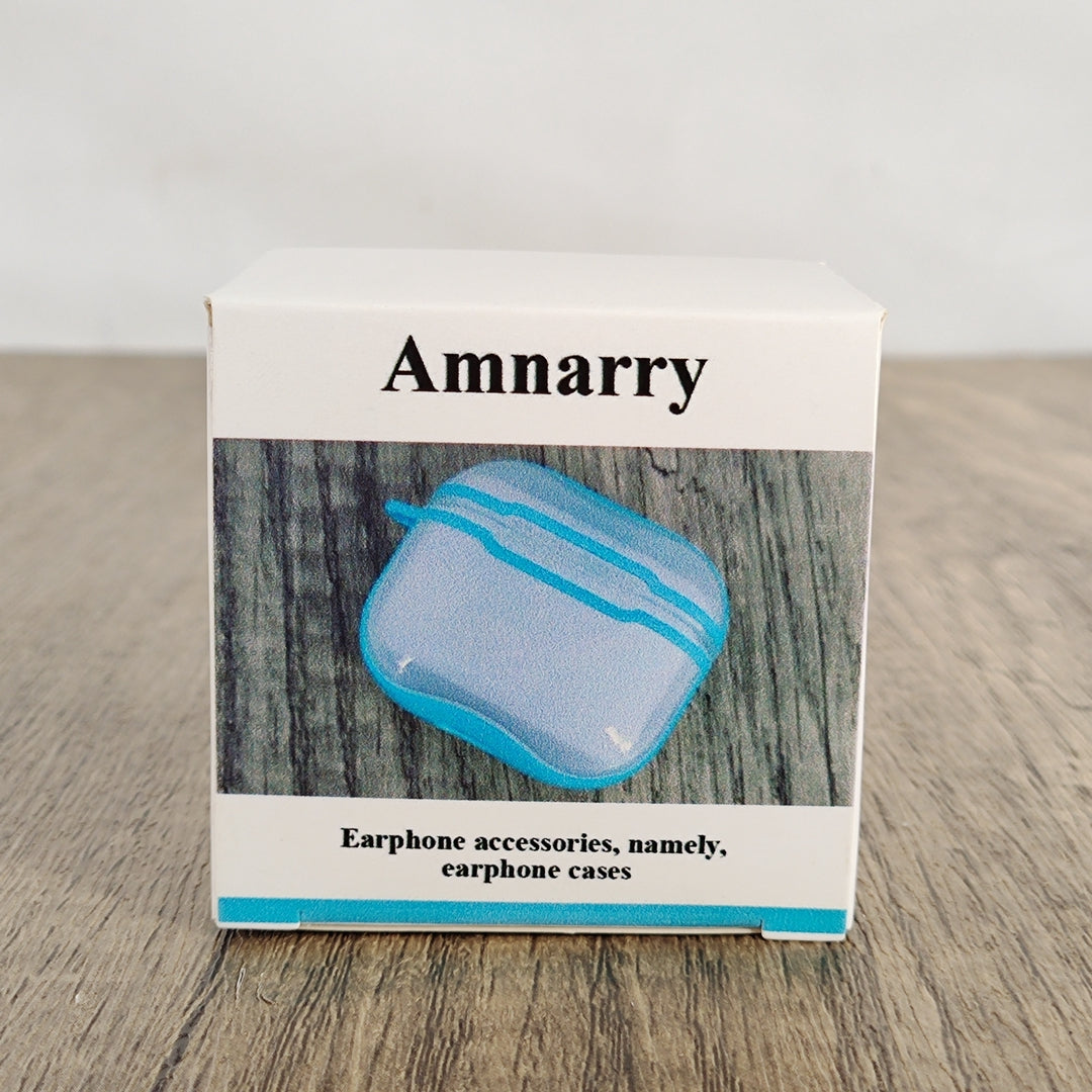 Amnarry Transparent Light Blue Silicone Case for AirPods 3 - Stylish & Protective Cover