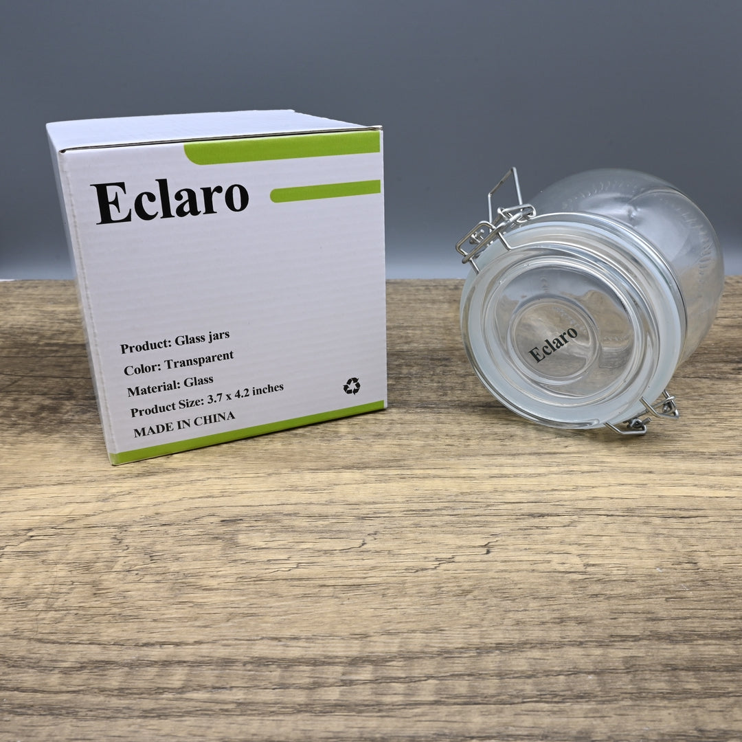 Eclaro Premium Glass Jars Set Airtight Food Storage Containers with Wide Mouth Design Multi-Purpose Glass Jars for Kitchen