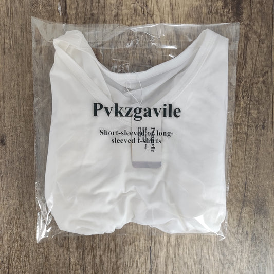 Pvkzgavile White Long-Sleeved Cotton T-Shirt - Comfortable andable for Everyday Wear