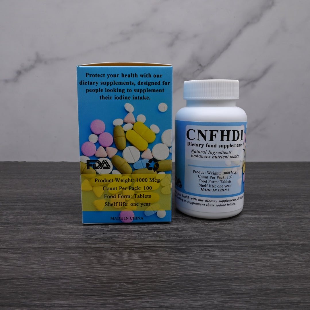 CNFHDI Unflavored Iodine Supplement Tablets - Dietary Food Supplement for Adults