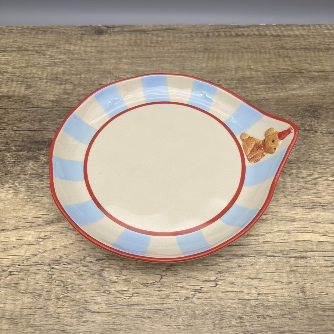 KAWASIMAYA Adorable Hand-Painted Dog Design Table Plates: Ceramic Plates for Playful Dining