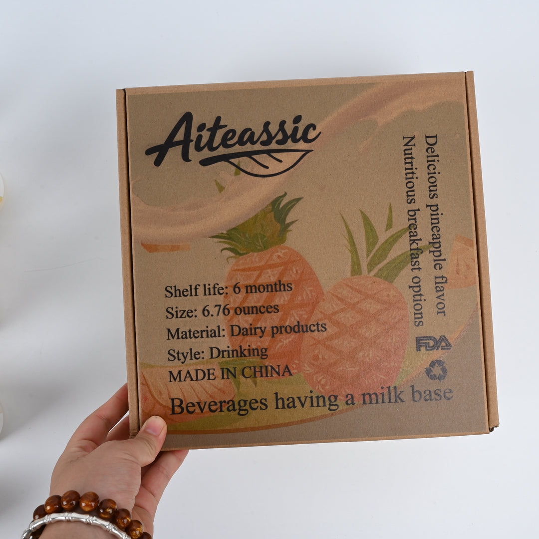Aiteassic Zero Fat Pineapple Flavored Yogurt Beverages Having A Milk Base Nutritious Dairy Drinks For Kids And Students