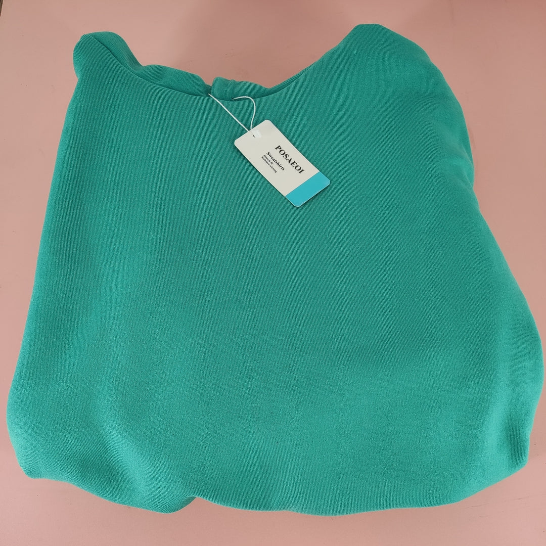 POSAEOI Green Polyester Sweatshirt, Athletic Wear - Size L