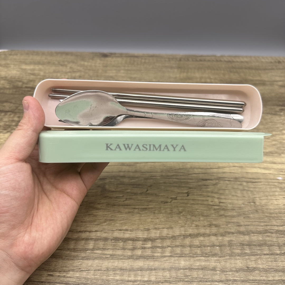 KAWASIMAYA Portable Table cutlery Lightweight Stainless Steel Travel Cutlery Kit with Carrying Case