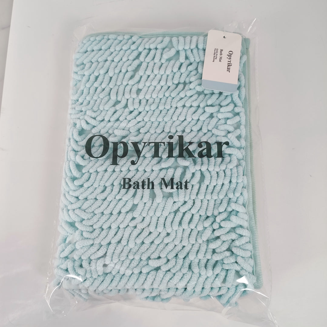 Opутikar Luxurious Blue Cotton Bath Mat - Soft, Absorbent, and Durable