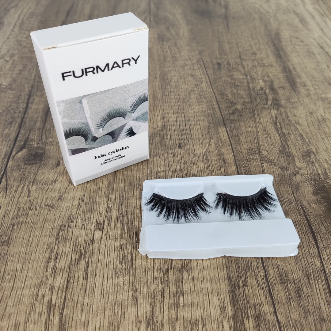 FURMARY Black Fabric False Eyelashes for Women - Lightweight & Natural Look