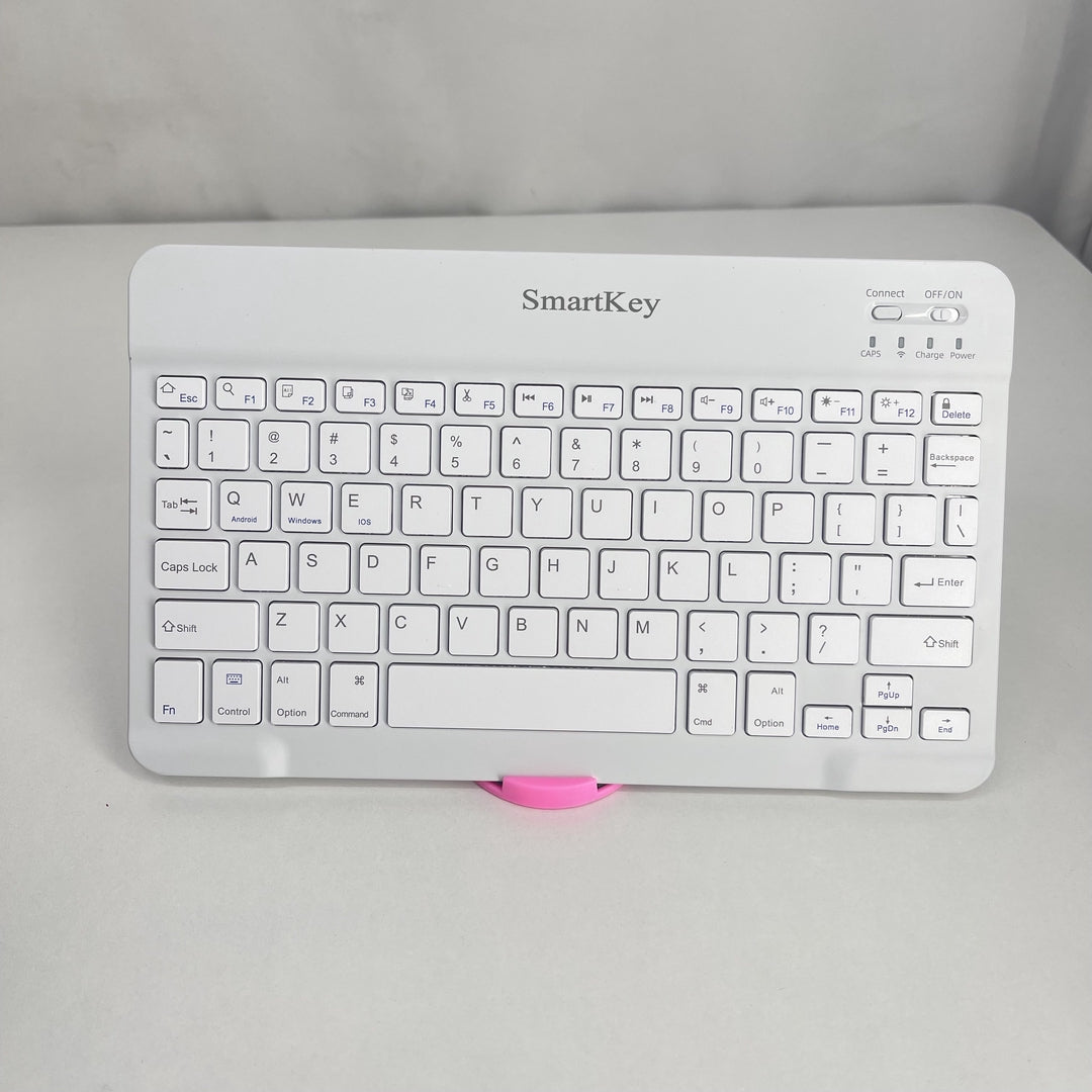 SmartKey 10-Inch Tablet Wireless Keyboard - Sleek White Design for Enhanced Productivity on the Go