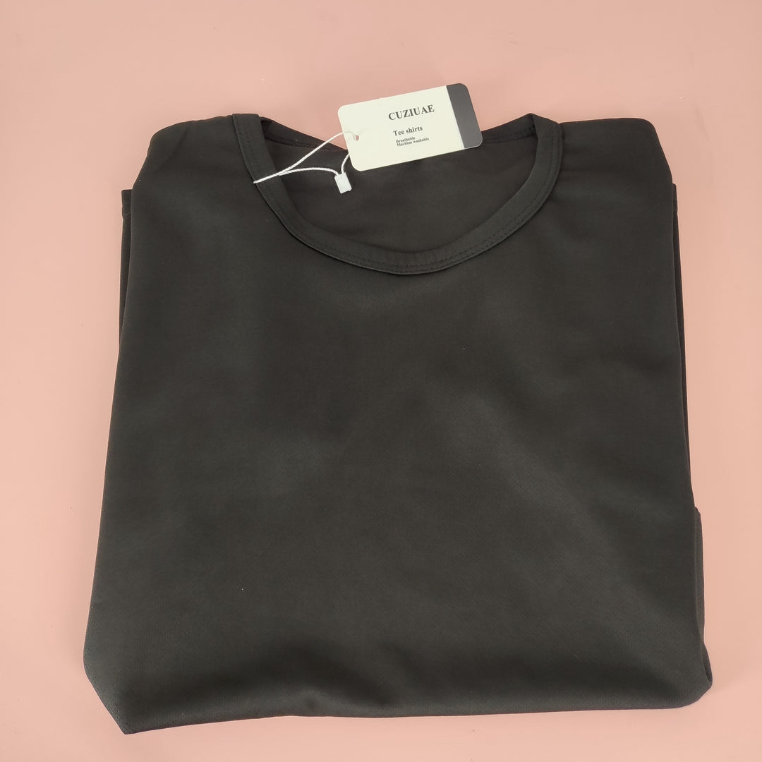 CUZIUAE Black T-Shirt, 100% Cotton, Size M - Comfort Fit