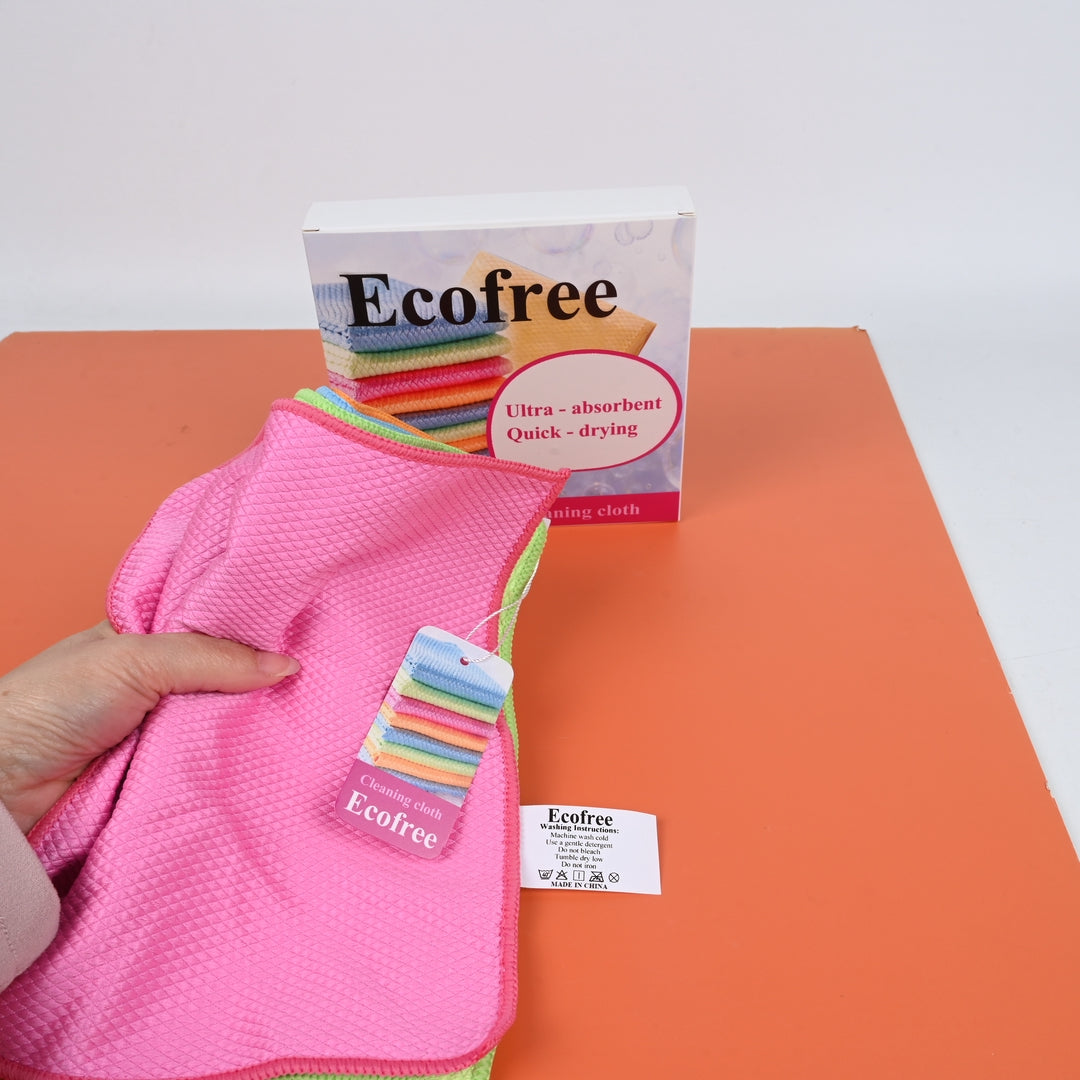 Ecofree Ultra-Soft Non-Abrasive Cleaning Cloths for Home, Glass, Screens