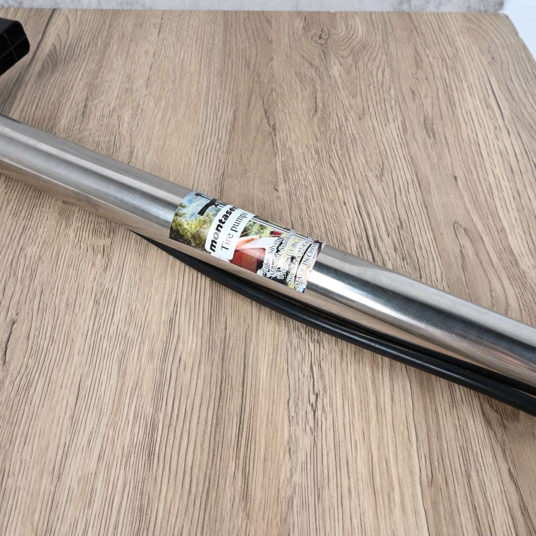 montasen Stainless Steel Long Slim Tire Pump Portable Air Pump for Bikes