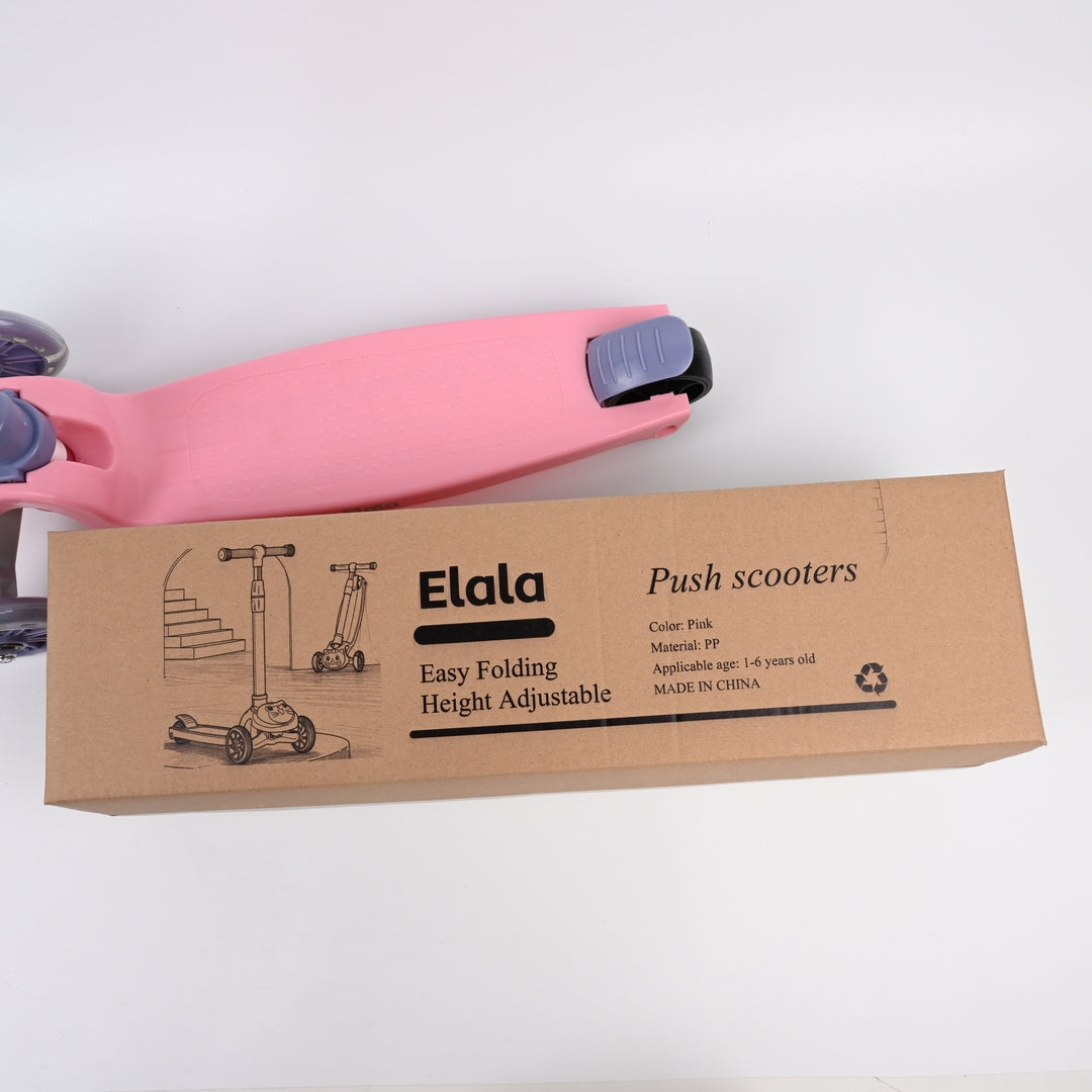 Elala 3-in-1 Adjustable Height Kids Push Scooters for Toddlers Transforming Sit to Stand Riding Fun