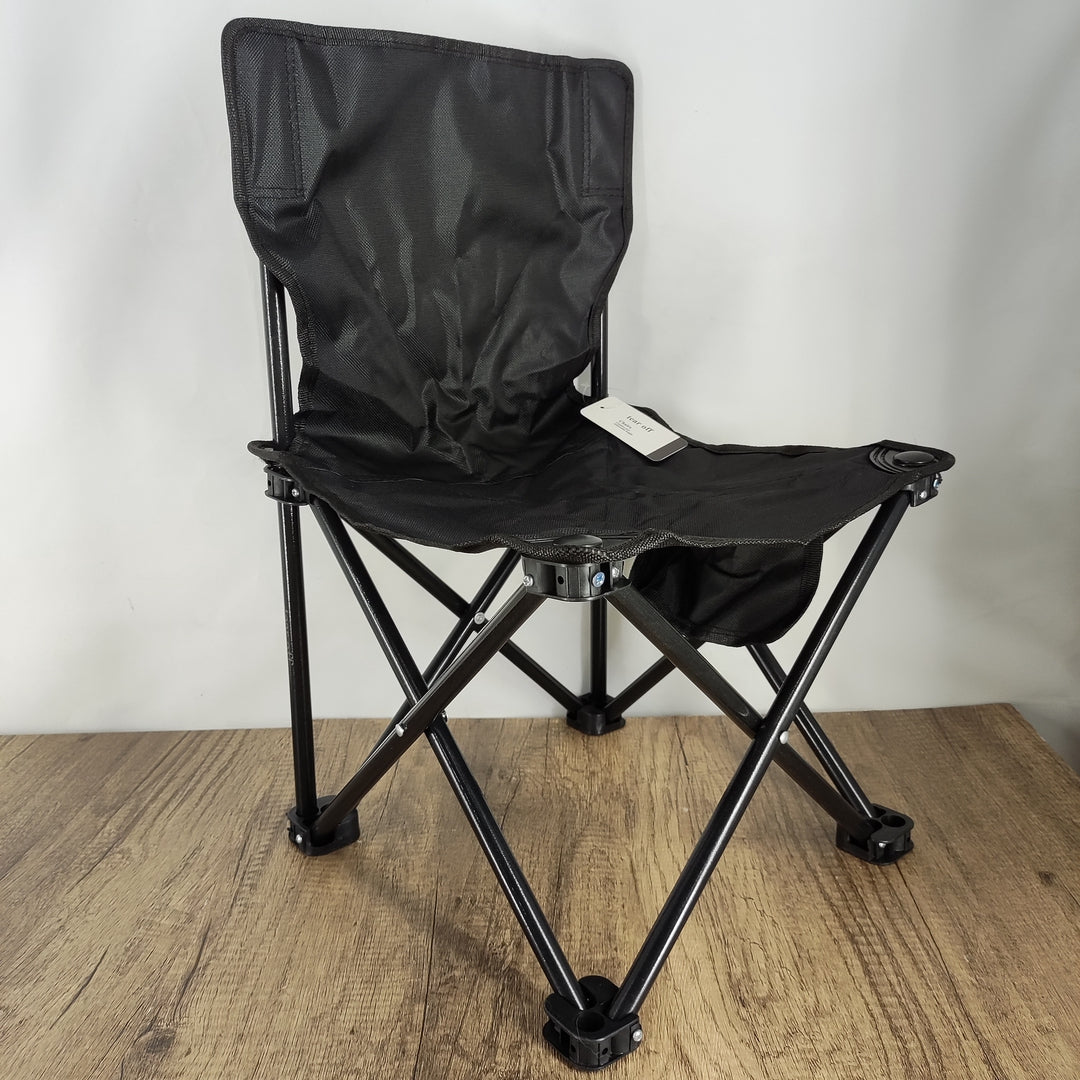 tear off Artistic Outdoor Portable Folding Chair - Medium Black - Lightweight & Durable Alloy Construction