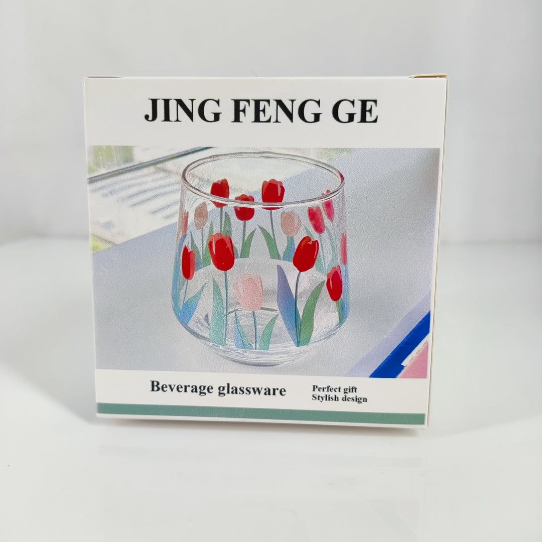 JING FENG GE Classic Handle-Free Beverage Glassware – Clear 12 fl oz Beer Mugs for Ultimate Enjoyment