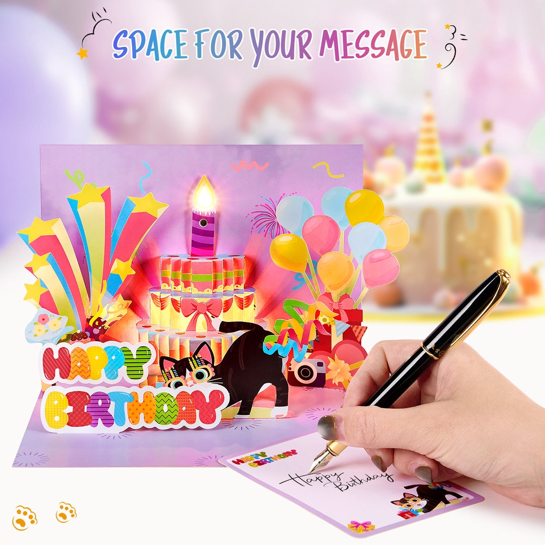 Dreamcrest Anniversary Card with Music & Lights - 3D Pop-Up Design, Fireworks & Rose Lily Paper Flowers, Perfect for Him Her, Husband Wife, Couple