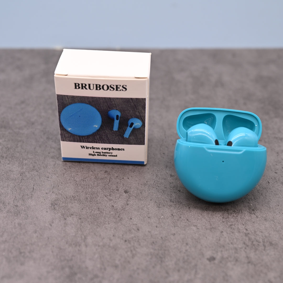 BRUBOSES Wireless Bluetooth Earbuds 5.0, Navy Blue - 3.9x3.9" Compact Size