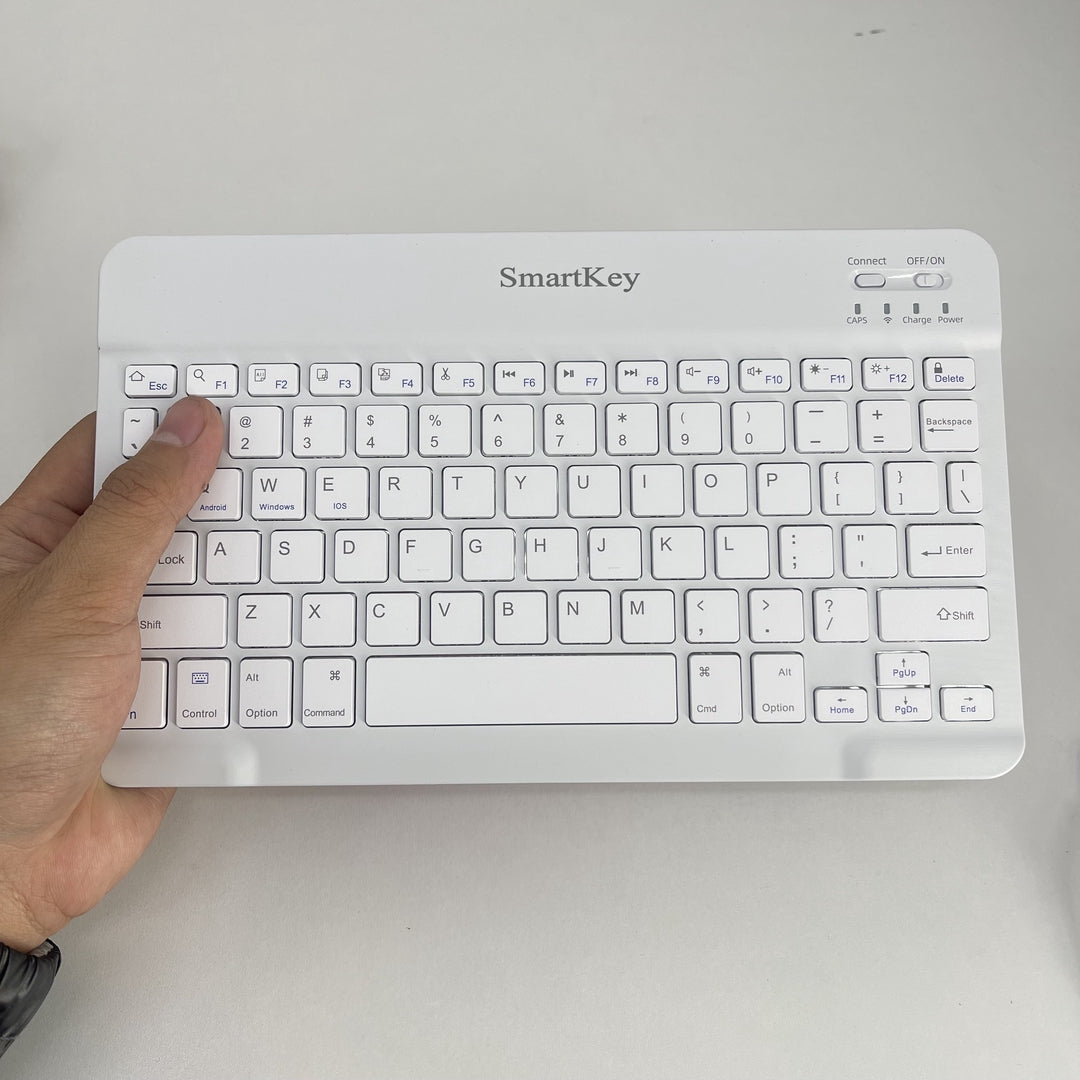 SmartKey 10-Inch Tablet Wireless Keyboard - Sleek White Design for Enhanced Productivity on the Go