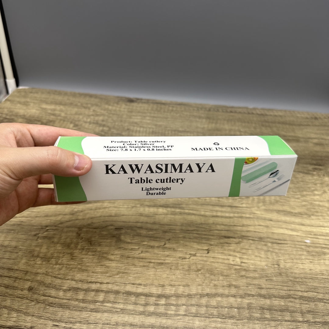KAWASIMAYA Portable Table cutlery Lightweight Stainless Steel Travel Cutlery Kit with Carrying Case