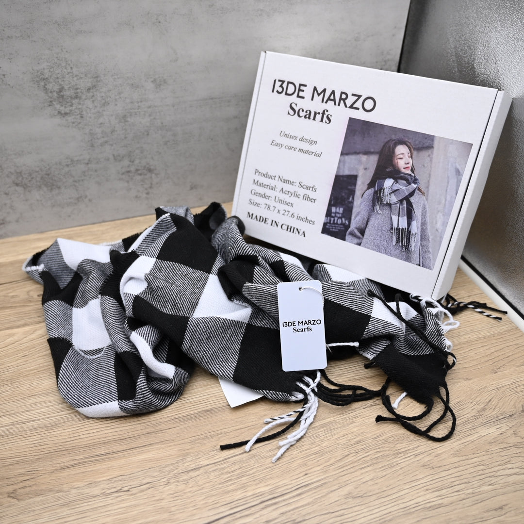 13DE MARZO Premium Winter Scarfs Soft Acrylic Knit Lightweight Unisex Design for Daily Wear and Cold Weather Protection
