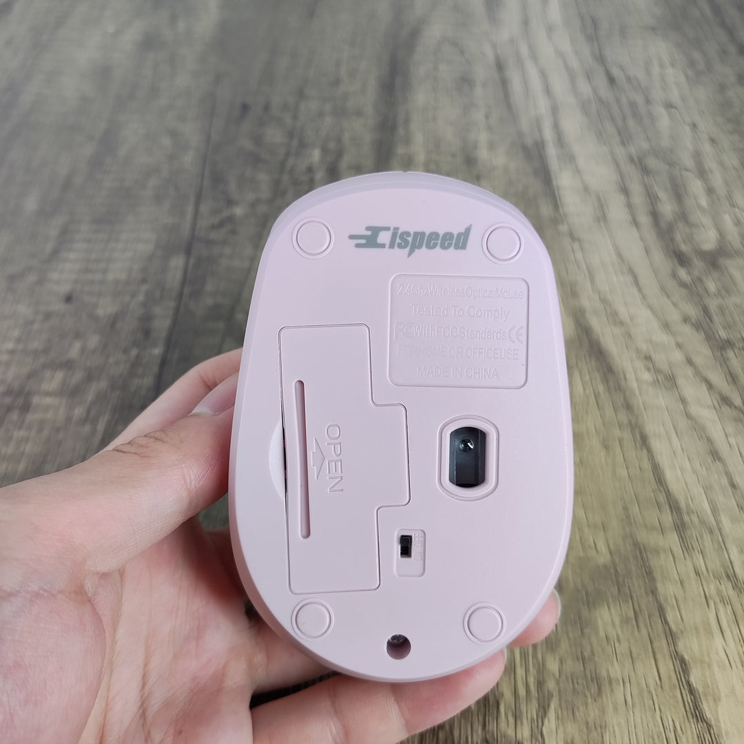 cispeed Stylish Pink Universal Wireless Bluetooth Mouse - Rechargeable & Ergonomic Design