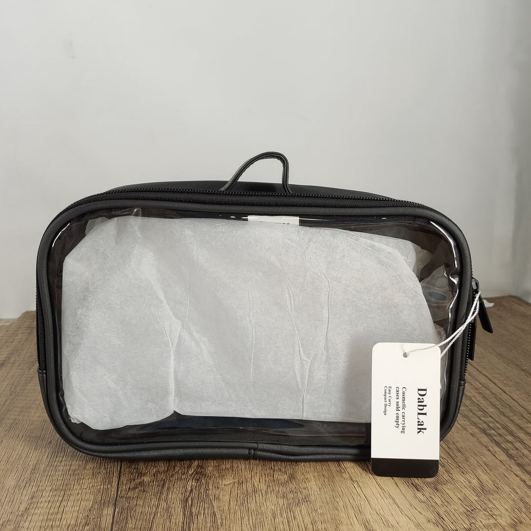 DabLak Portable Cosmetic Carrying Case sold empty 64871 Black - Medium Size Thickened Fabric Storage