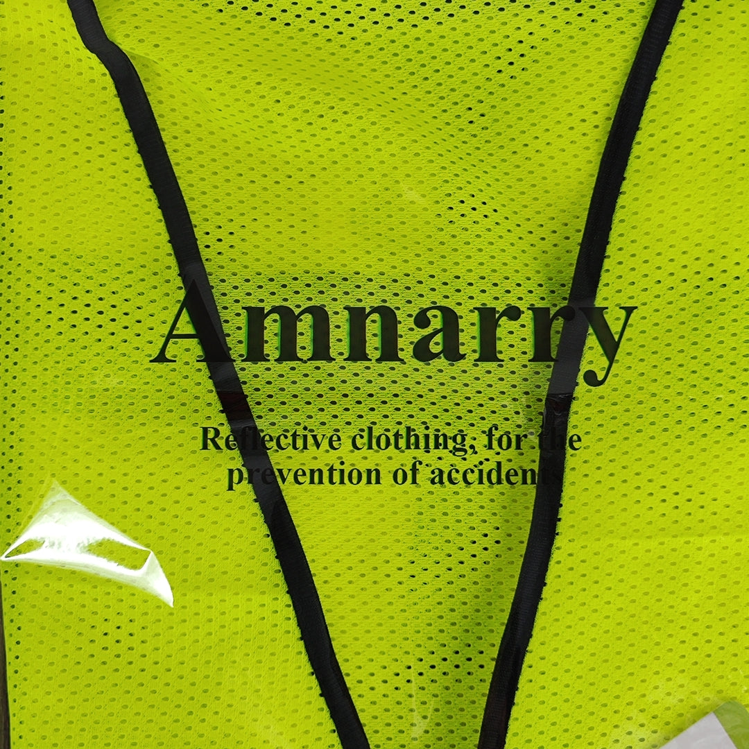 Amnarry High Visibility Reflective Vest - Fluorescent Green