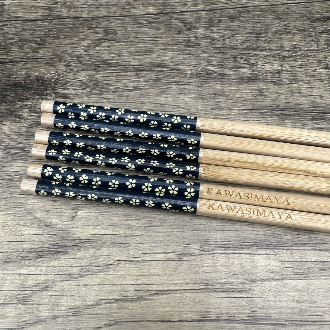 KAWASIMAYA Chopsticks Set Dining Utensils: 3 Pair of Elegant Blue Chopsticks for Stylish and Comfortable Dining