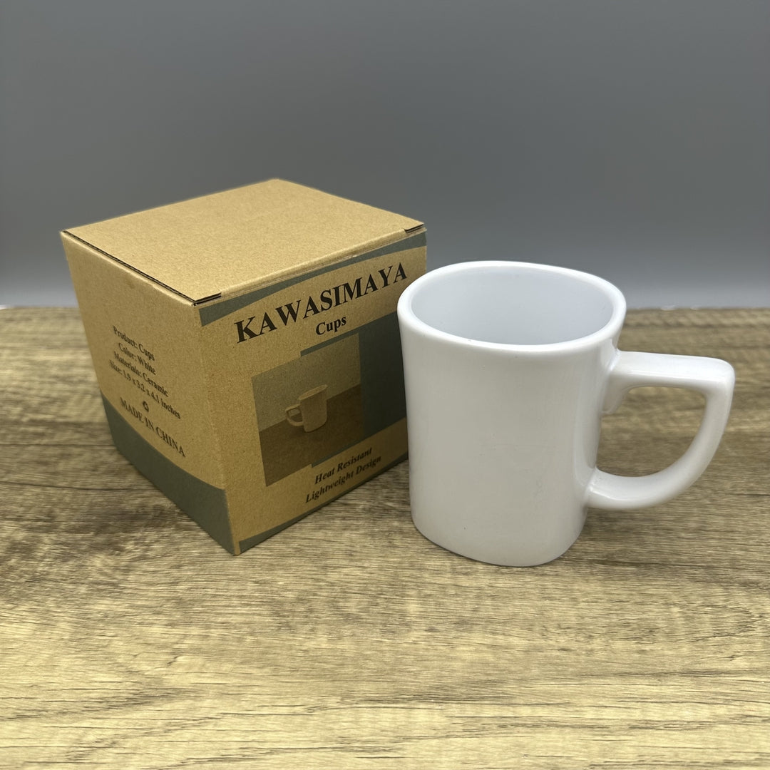 KAWASIMAYA Large Capacity Ceramic Coffee Mugs, Clear Drinking Cups for Home and Office