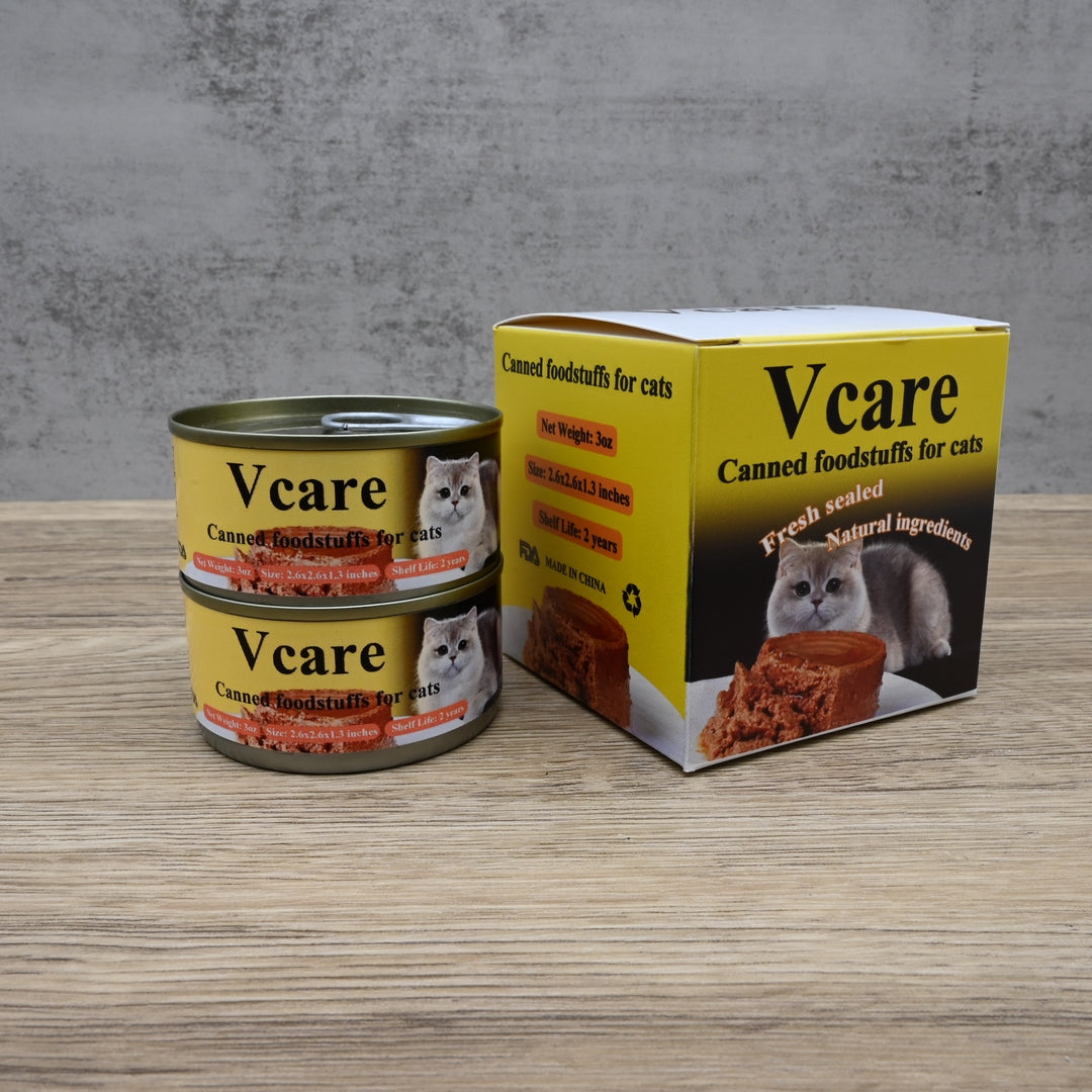 Vcare Premium Canned Foodstuffs for Cats - Gourmet Wet Food with Real Meat