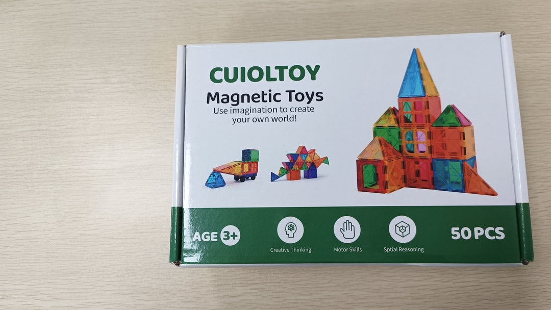 CUIOLTOY Magnet Building Blocks, 50PCS Magnetic Tiles for Kids Vibrant Colors Magnatiles Fun and Educational Magnet Tiles for Kids Age 3 4 5 6 7