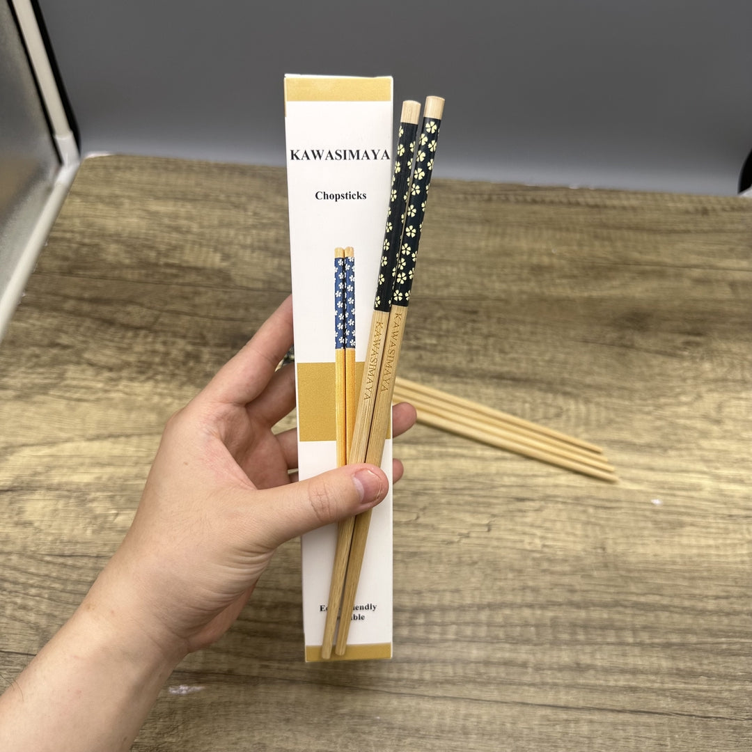 KAWASIMAYA Chopsticks Set Dining Utensils: 3 Pair of Elegant Blue Chopsticks for Stylish and Comfortable Dining