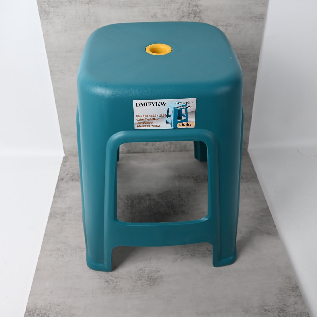 DMIFVKW Chairs Deep Blue Plastic Stool Sturdy Durable Easy Clean Lightweight for Home Use