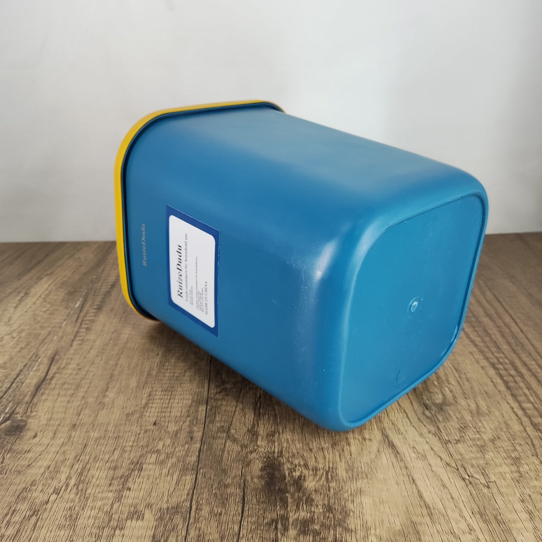 RuizeDudu Stylish Deep Blue Square Trash Can for Household Use - Durable & Compact