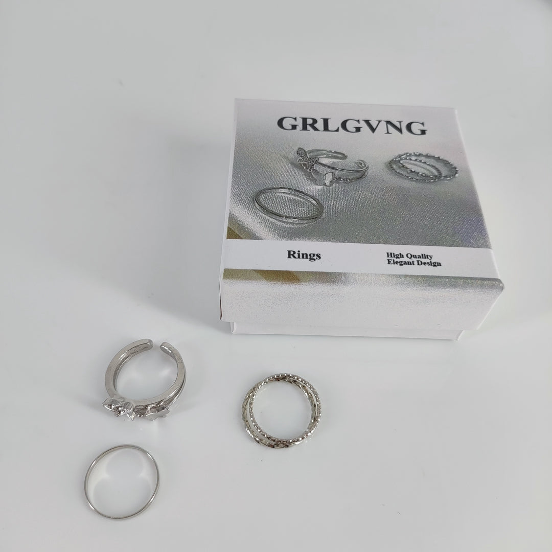 GRLGVNG Exquisite Collection of Silver Rings – Dazzling Accessories for Every Occasion