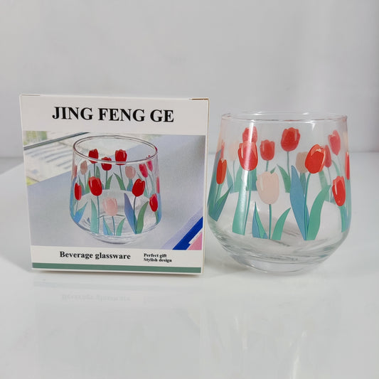 JING FENG GE Classic Handle-Free Beverage Glassware – Clear 12 fl oz Beer Mugs for Ultimate Enjoyment